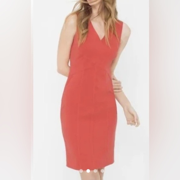 White House | Black Market Criss Cross Fully Lined Sheath Dress |Size 4 - Picture 3 of 12